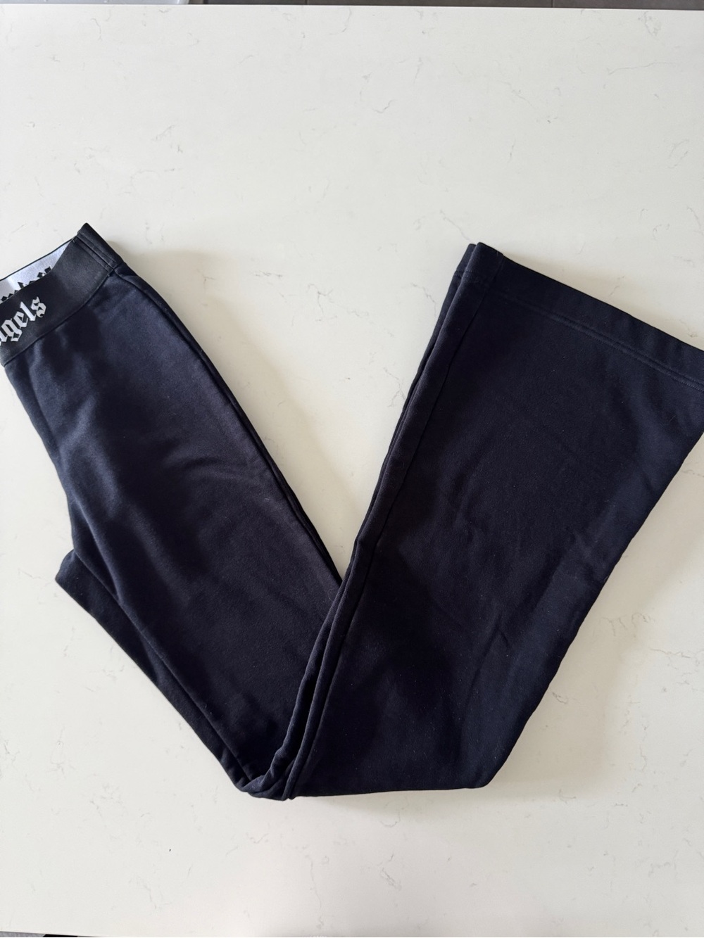 Palm Angels Logo Waistband Flared Leggings Black Size Small Made in Italy